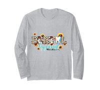 Divertido Estampado de Leopardo higienista Dental Girasol Manga Larga