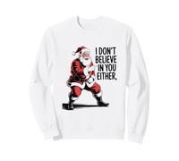 Divertido Estilo navideño con el Texto «I Don't Believe In You» de Papá Noel Sudadera
