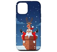 Divertido Estuche navideño de Renos y Papá Noel para Humor Carcasa para iPhone 12/12 Pro