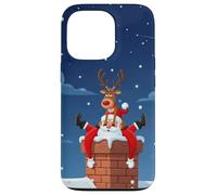 Divertido Estuche navideño de Renos y Papá Noel para Humor Carcasa para iPhone 13 Pro