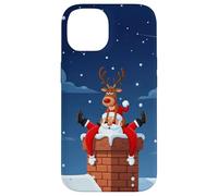 Divertido Estuche navideño de Renos y Papá Noel para Humor Carcasa para iPhone 14