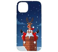 Divertido Estuche navideño de Renos y Papá Noel para Humor Carcasa para iPhone 14 Plus
