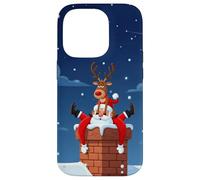 Divertido Estuche navideño de Renos y Papá Noel para Humor Carcasa para iPhone 14 Pro