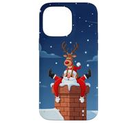 Divertido Estuche navideño de Renos y Papá Noel para Humor Carcasa para iPhone 14 Pro MAX