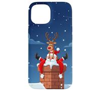 Divertido Estuche navideño de Renos y Papá Noel para Humor Carcasa para iPhone 15