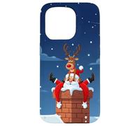 Divertido Estuche navideño de Renos y Papá Noel para Humor Carcasa para iPhone 15 Pro