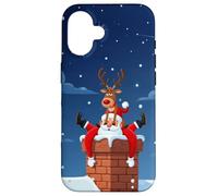 Divertido Estuche navideño de Renos y Papá Noel para Humor Carcasa para iPhone 16