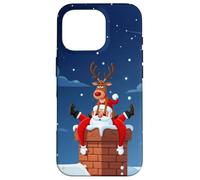 Divertido Estuche navideño de Renos y Papá Noel para Humor Carcasa para iPhone 16 Pro