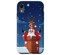 Divertido Estuche navideño de Renos y Papá Noel para Humor Carcasa para iPhone XR