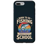 Divertido estudiante de pesca de lubina, pescador, nacido para el reparto Carcasa para iPhone 7 Plus/8 Plus