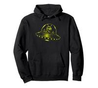Divertido Extranjero T-Rex OVNI Nave Espacial Sci Fi Dino Sudadera con Capucha