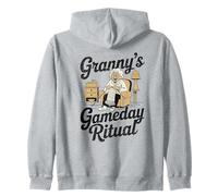 Divertido fanático del día del Partido de Granny's Gameday, tejiendo fútbol, para Abuela Sudadera con Capucha