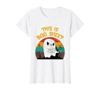 Divertido Fantasma de Halloween Retro para Hombres, Mujeres y niños, Esta es una sábana Boo Camiseta gráfica económica, Mujer, Blanco, XS