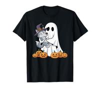 Divertido Fantasma Lobo Calabaza Halloween niños Hombres Mujeres Camiseta