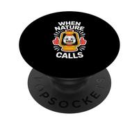 Divertido farol de camping de Nature Calls PopSockets PopGrip Adhesivo