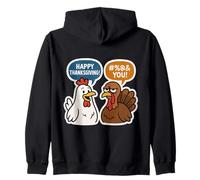 Divertido Feliz Acción de Gracias #@$ You Joke Pavo Pollo Comic Sudadera con Capucha