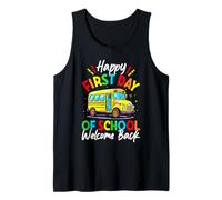 Divertido Feliz Primer Día De Escuela - Lindos Niños Maestros Estudiantes Camiseta sin Mangas