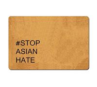 Divertido felpudo para interior y exterior - Hashtag Stop Asian Hate Felpudo alfombrilla de baño divertida para puerta delantera, alfombrilla de bienvenida para el piso de entrada, alfombra