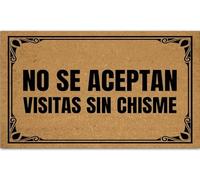 Divertido felpudo para puerta delantera, diseño con texto en inglés "No Se Aceptan Visitas Sin Chisme, 40,6 x 61 cm