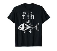Divertido Fih Pez Mal Escrito Meme Esqueleto Humor Fisher Broma Camiseta