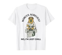 Divertido filósofo estoico de Capibara Marco Aurelio Chill Camiseta gráfica económica, Hombre, Blanco, XL