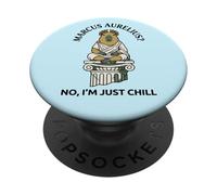 Divertido filósofo estoico de Capibara Marco Aurelio Chill PopSockets PopGrip Adhesivo