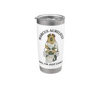 Divertido filósofo estoico de Capibara Marco Aurelio Chill Vaso térmico de acero inoxidable de doble pared