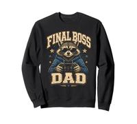 Divertido Final Boss Raccoon Dad Diseño De Videojuegos Sudadera
