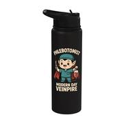 Divertido Flebotomía Vampiro Juego de palabras Enfermera Veinpire Flebotomistas Stainless Steel Insulated Water Bottle