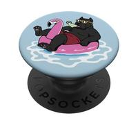 Divertido Flotador de Piscina de bastón Corso Flamingo Summer Party Vibes PopSockets PopGrip Adhesivo