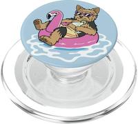 Divertido Flotador de Piscina Yorkshire Flamingo Summer Party Vibes PopSockets PopGrip para MagSafe