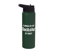 Divertido Fontanero Músico Rockstar Day Job Stainless Steel Insulated Water Bottle