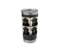 Divertido fotomatón de bisontes, amante de los búfalos, lindo fotomatón americano Vaso térmico de acero inoxidable de doble pared