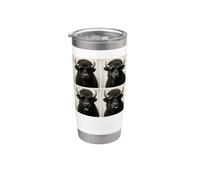 Divertido fotomatón de bisontes, amante de los búfalos, lindo fotomatón americano Vaso térmico de acero inoxidable de doble pared