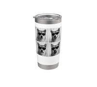 Divertido fotomatón Shiba Inu, amante de los perros, lindo fotomatón Vaso térmico de acero inoxidable de doble pared