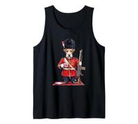 Divertido Fox Terrier Perro Londres King 'S Guard Bandera de Inglaterra Camiseta sin Mangas