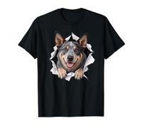 Divertido Ganado Australiano Mirando Lindo Perro Amante mamá papá Camiseta gráfica económica