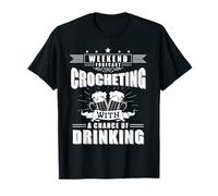 Divertido Ganchillo Oportunidad de Beber Tejer Vino mamá Camiseta