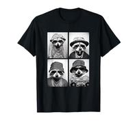 Divertido Gángster Mapaches Hip Hop Rap Calle Animal Urbano Meme Camiseta