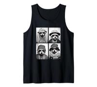 Divertido Gángster Mapaches Hip Hop Rap Calle Animal Urbano Meme Camiseta sin Mangas