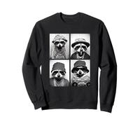 Divertido Gángster Mapaches Hip Hop Rap Calle Animal Urbano Meme Sudadera