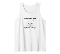 Divertido Gato alérgico con Texto en inglés I Can't Have Kids Camiseta sin Mangas