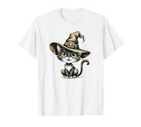 Divertido Gato Bruja Espeluznante Brujas felino Mago Halloween Broma Camiseta