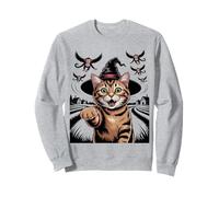 Divertido Gato Bruja Fantasma Espeluznante Truco o Trato Equipo Brujas Broma Sudadera