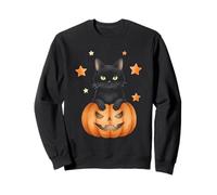 Divertido Gato Calabaza de Halloween Jack O Lantern Kitten Sudadera