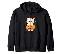 Divertido Gato Calabaza de Halloween Jack O Lantern Kitten Sudadera con Capucha