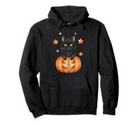 Divertido Gato Calabaza de Halloween Jack O Lantern Kitten Sudadera con Capucha