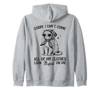 Divertido Gato con Bufanda y Gafas Sorry I Can't Come ... Sudadera con Capucha