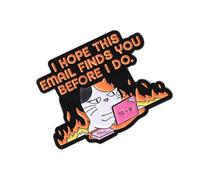 Divertido gato de trabajo aguja de metal, hermosa joyería de dibujos animados para bolso, mochila, decoración, componente fuerte, broche de gato de aleación de metal
