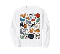 Divertido Gato Doodle Patrón Colorido Amante De Las Mascotas Sudadera